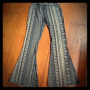 Big bell bottom pants.